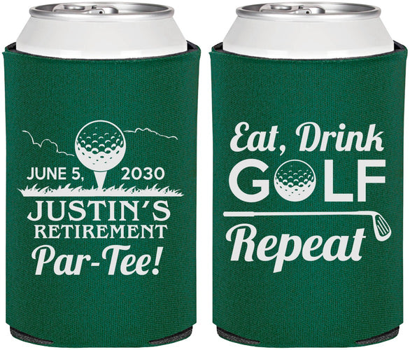 Personalized Retirement Can Coolers - Eat Drink Golf Repeat | 150005