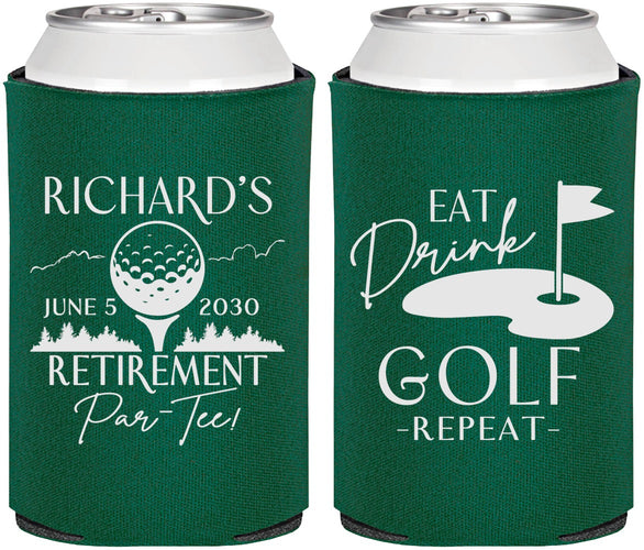 Personalized Retirement Can Coolers - Eat Drink Golf Repeat | 150006