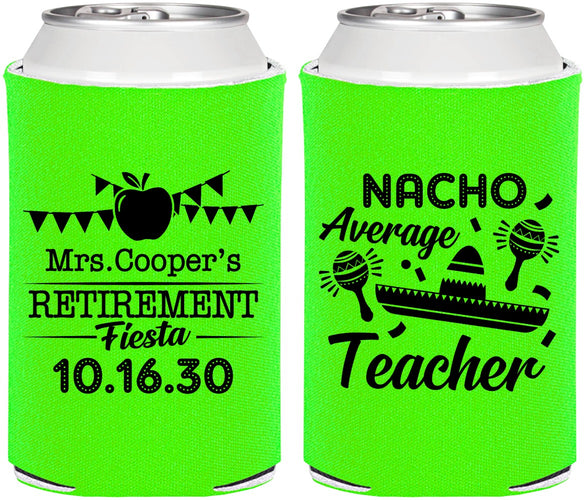 Personalized Retirement Can Coolers - Nacho Average Teacher | 150023