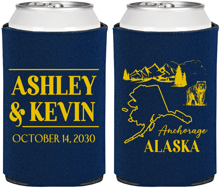 Personalized Wedding Can Coolers - Alaska | 151