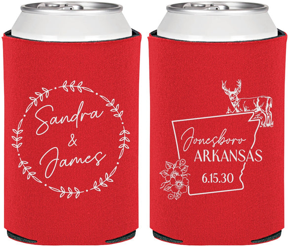 Personalized Wedding Can Coolers - Arkansas | 153