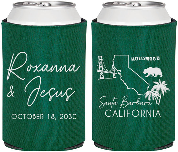 Personalized Wedding Can Coolers - California | 154