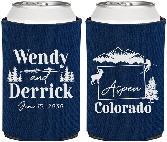 Personalized Wedding Can Coolers - Colorado | 155