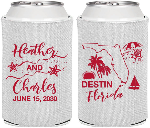 Personalized Wedding Can Coolers - Florida | 158