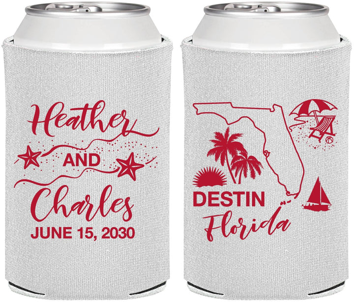 Personalized Wedding Can Coolers - Florida | 158