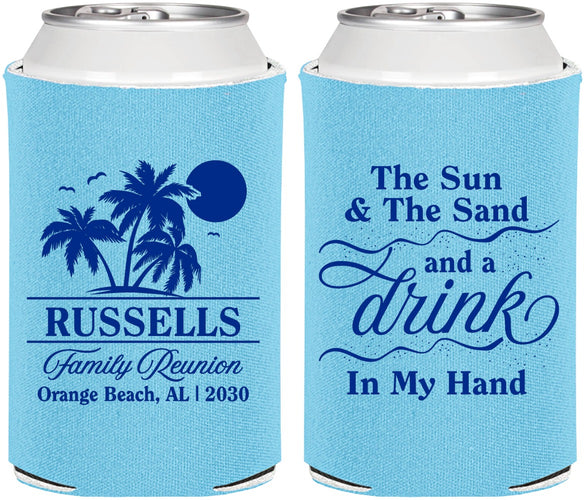 Personalized Family Reunion Can Coolers - Sun Sand Drink Beach | 160015