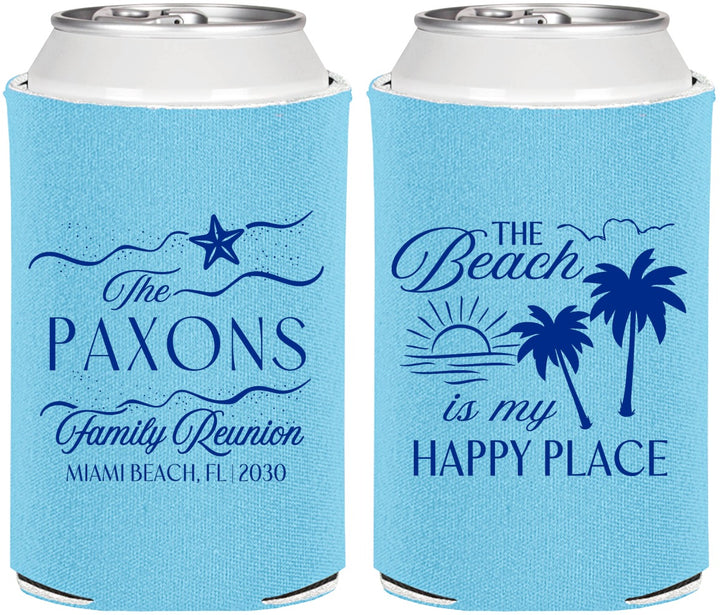Personalized Family Reunion Can Coolers - Beach Is My Happy Place | 160016