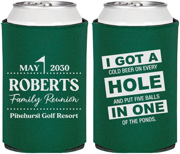 Personalized Family Reunion Can Coolers - Golf | 160049