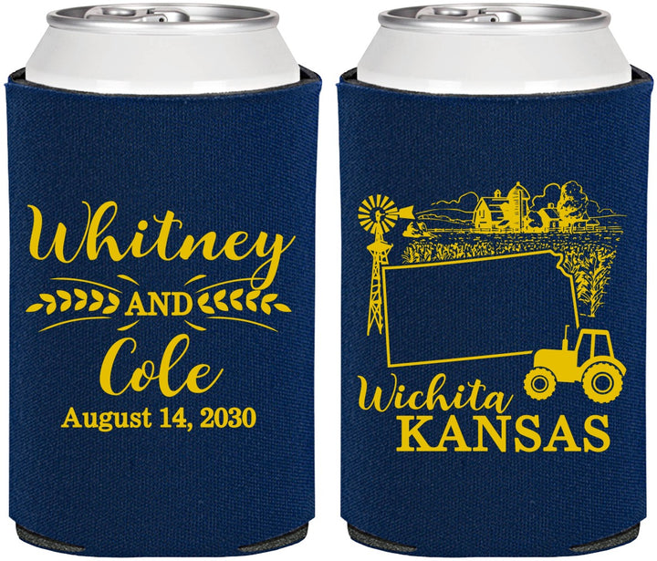Personalized Wedding Can Coolers - Kansas | 165