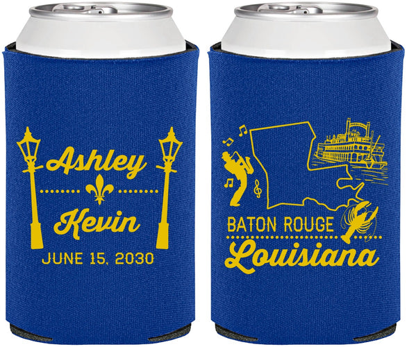 Personalized Wedding Can Coolers - Louisiana | 167