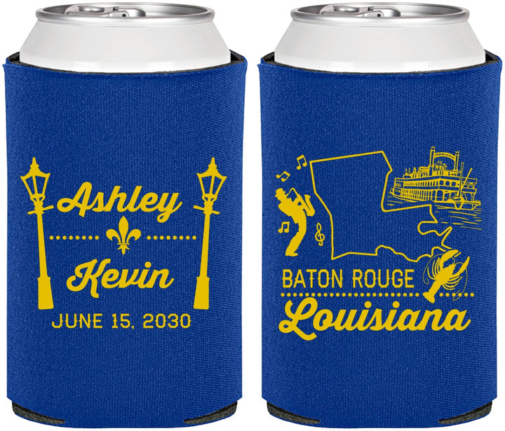 Personalized Wedding Can Coolers - Louisiana | 167