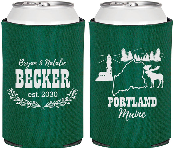 Personalized Wedding Can Coolers - Maine | 168