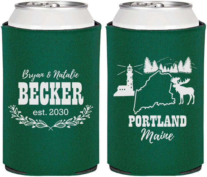 Personalized Wedding Can Coolers - Maine | 168