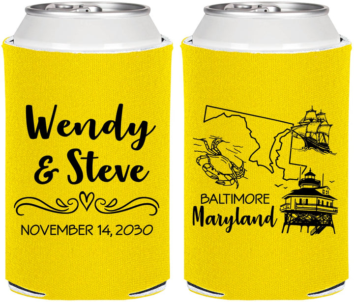 Personalized Wedding Can Coolers - Maryland | 169