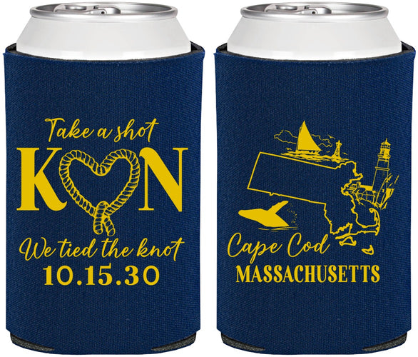 Personalized Wedding Can Coolers - Massachusetts | 170