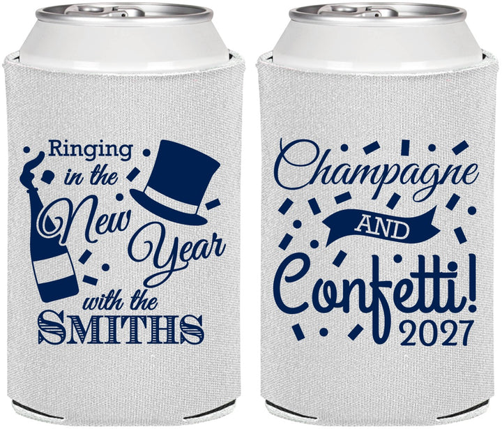 Personalized New Years Can Coolers - 2027 Confetti | 170003
