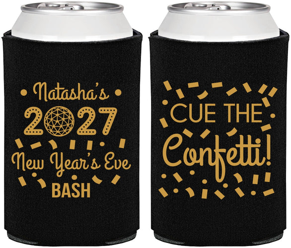 Personalized New Years Can Coolers - 2027 Nye Confetti | 170012