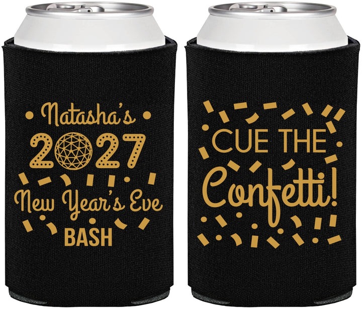 Personalized New Years Can Coolers - 2027 Nye Confetti | 170012