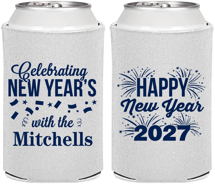 Personalized New Years Can Coolers - 2027 Nye Confetti | 170015