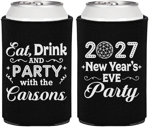 Personalized New Years Can Coolers - 2027 Eat Drink Party | 170022