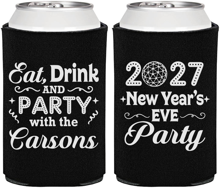 Personalized New Years Can Coolers - 2027 Eat Drink Party | 170022