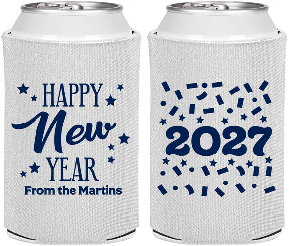 Personalized New Years Can Coolers - 2027 Confetti | 170027