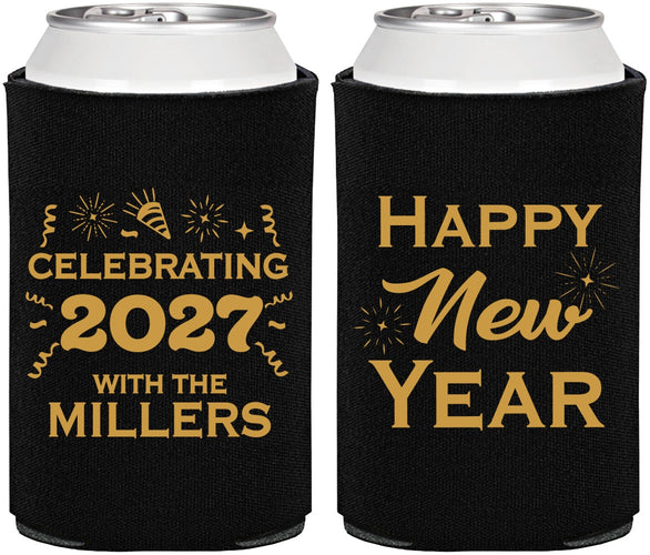 Personalized New Years Can Coolers - 2027 Nye Confetti | 170028