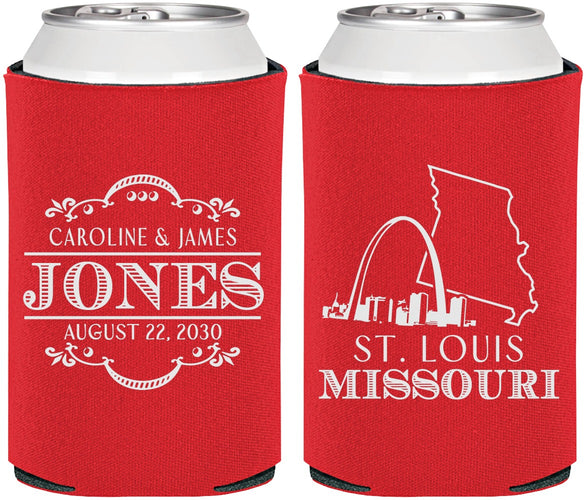 Personalized Wedding Can Coolers - Missouri | 174