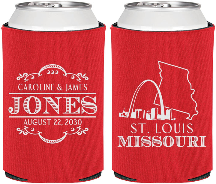 Personalized Wedding Can Coolers - Missouri | 174