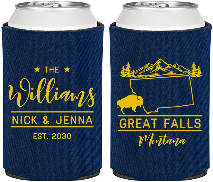 Personalized Wedding Can Coolers - Montana | 175