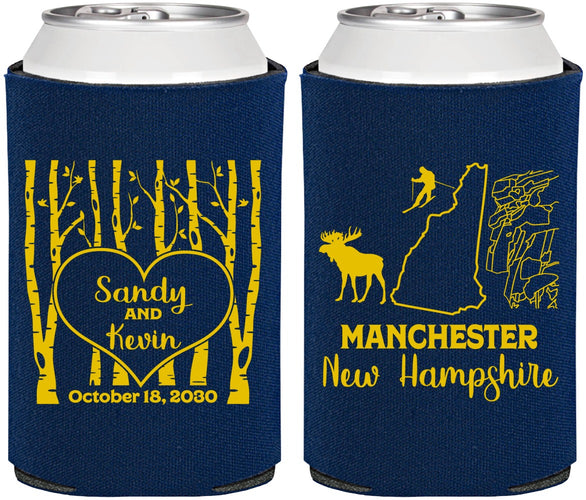 Personalized Wedding Can Coolers - New Hampshire | 178