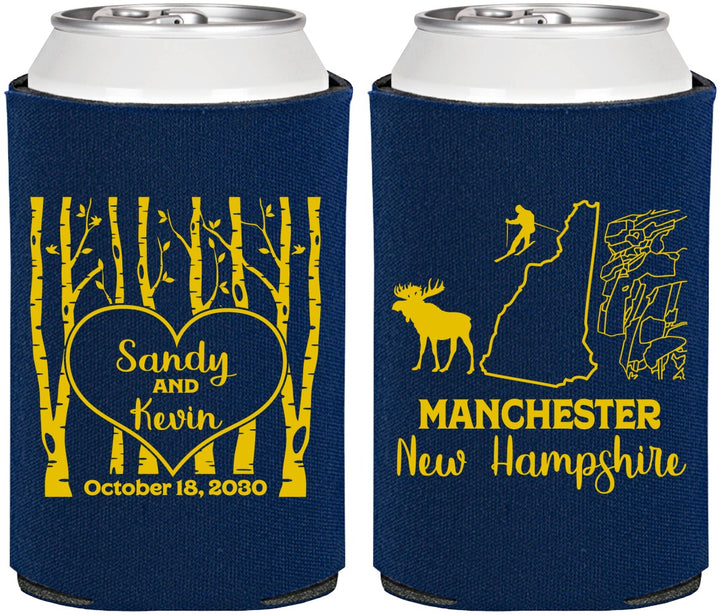Personalized Wedding Can Coolers - New Hampshire | 178
