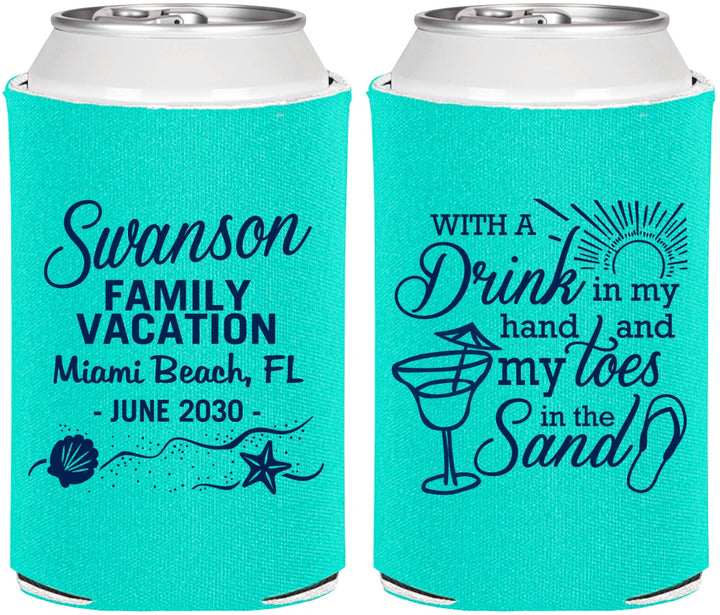 Personalized Family Vacation Can Coolers - Beach Toes In The Sand | 180000