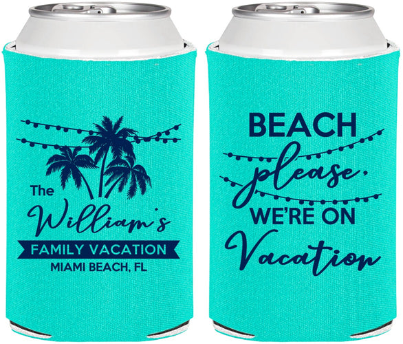 Personalized Family Vacation Can Coolers - Beach Please | 180004