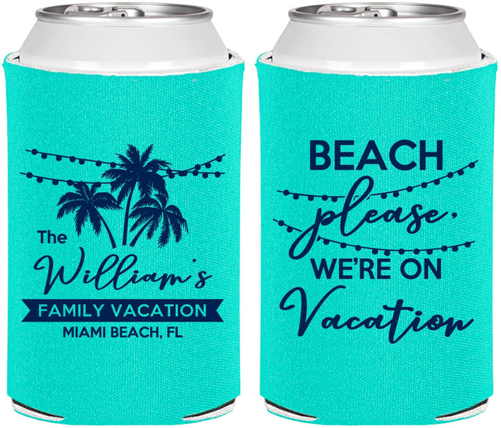 Personalized Family Vacation Can Coolers - Beach Please | 180004