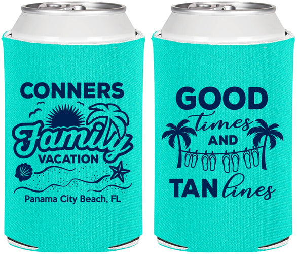 Personalized Family Vacation Can Coolers - Good Times Tan Lines | 180005