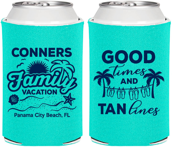 Personalized Family Vacation Can Coolers - Good Times Tan Lines | 180005