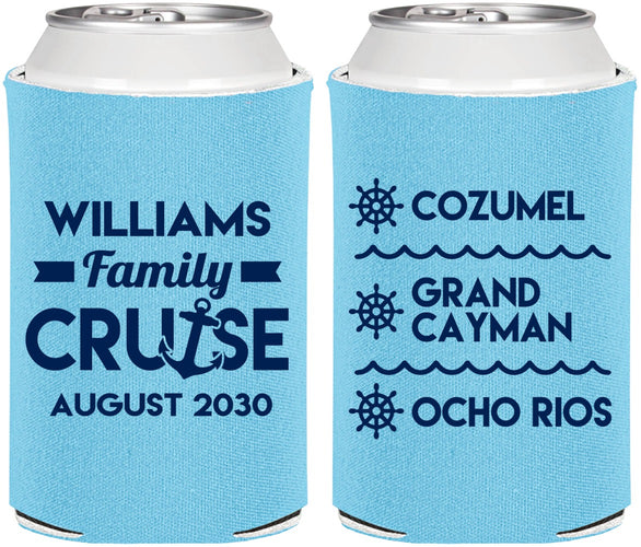 Personalized Family Vacation Can Coolers - Nautical Cruise | 180034