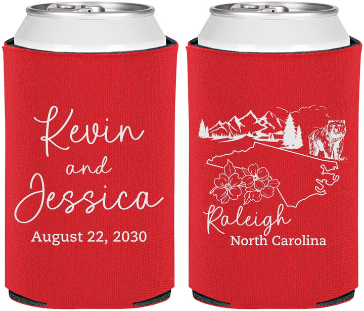 Personalized Wedding Can Coolers - North Carolina | 182