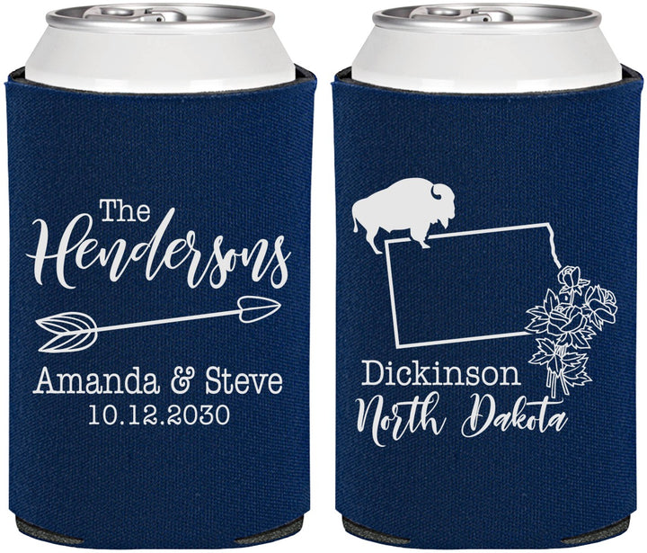 Personalized Wedding Can Coolers - North Dakota | 183