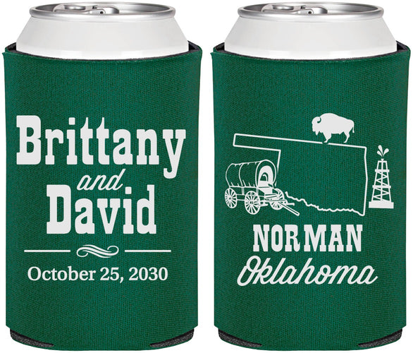 Personalized Wedding Can Coolers - Oklahoma | 185