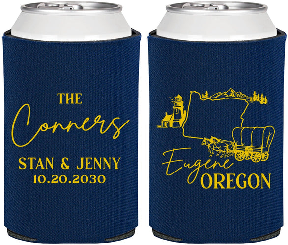 Personalized Wedding Can Coolers - Oregon | 186