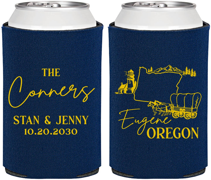 Personalized Wedding Can Coolers - Oregon | 186
