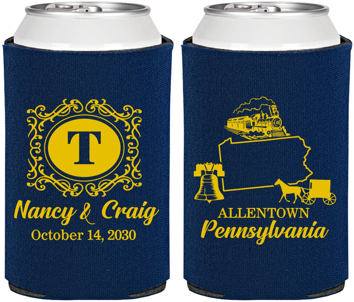 Personalized Wedding Can Coolers - Pennsylvania | 187