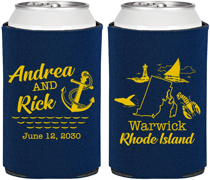 Personalized Wedding Can Coolers - Rhode Island | 188