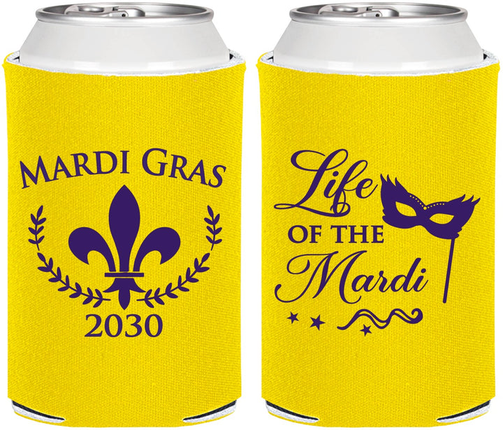 Personalized Mardi Gras Can Coolers - Life Of The Mardi | 190004