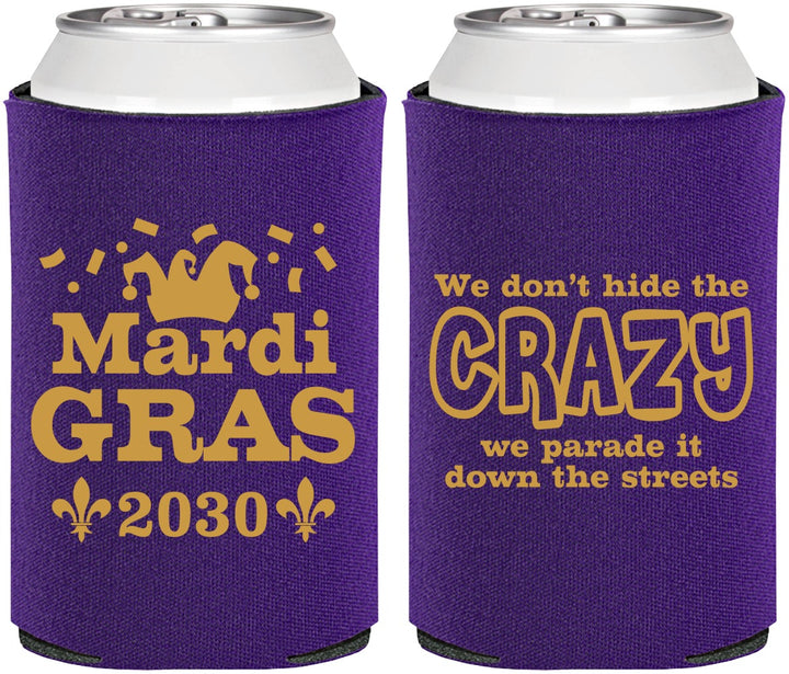 Personalized Mardi Gras Can Coolers - Fleur De Lis | 190009