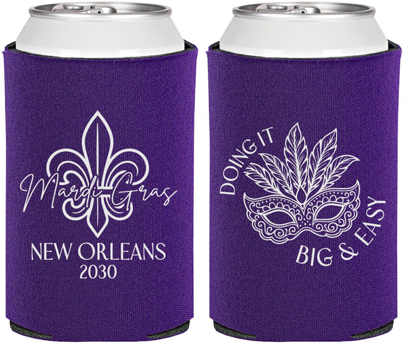 Personalized Mardi Gras Can Coolers - Fleur De Lis | 190010