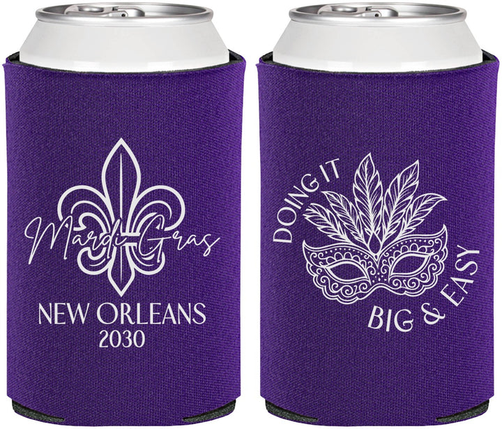Personalized Mardi Gras Can Coolers - Fleur De Lis | 190010