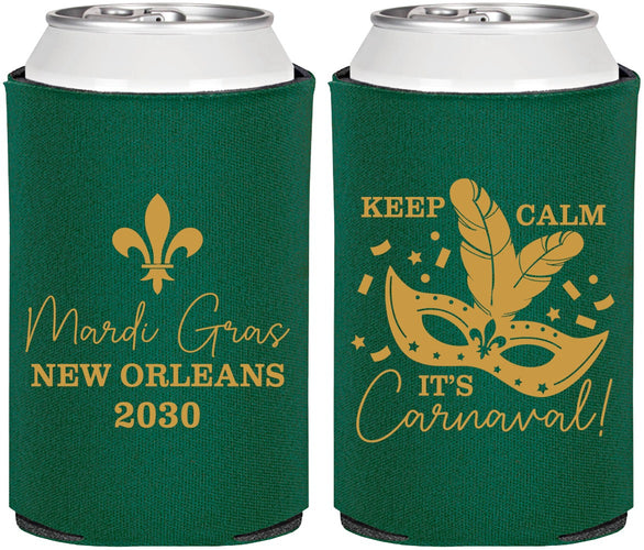 Personalized Mardi Gras Can Coolers - Fleur De Lis Carnaval | 190011